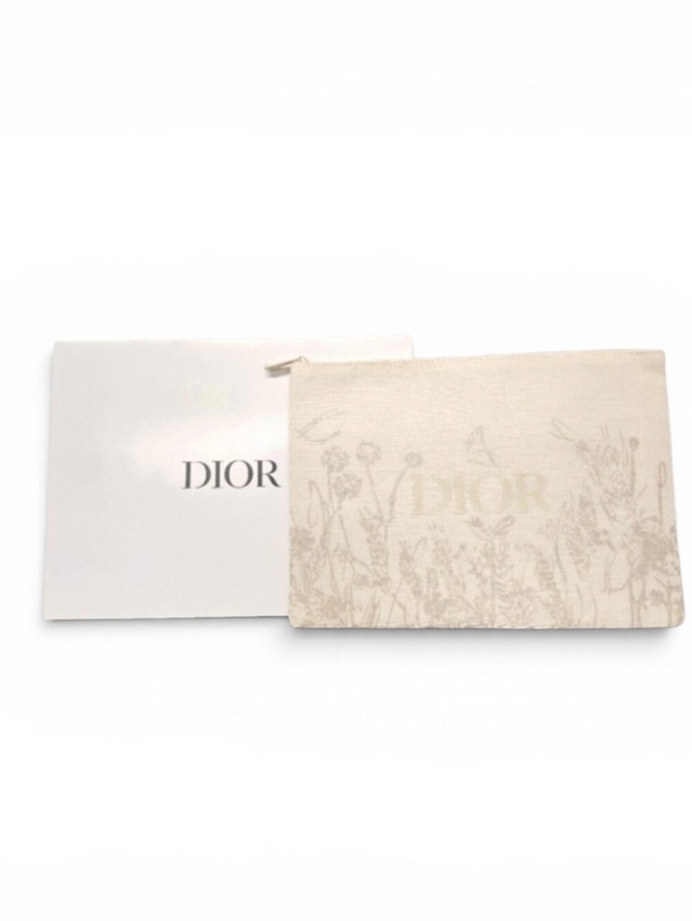 Christian Dior Trousse Zippered Pouch in Floral and Cream Canvas with Box NWT - Picture 1 of 9
